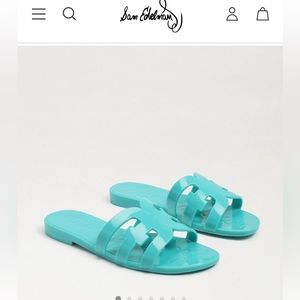 Sam Edelman Bay Jelly Slide Sandal size 8 turquoise